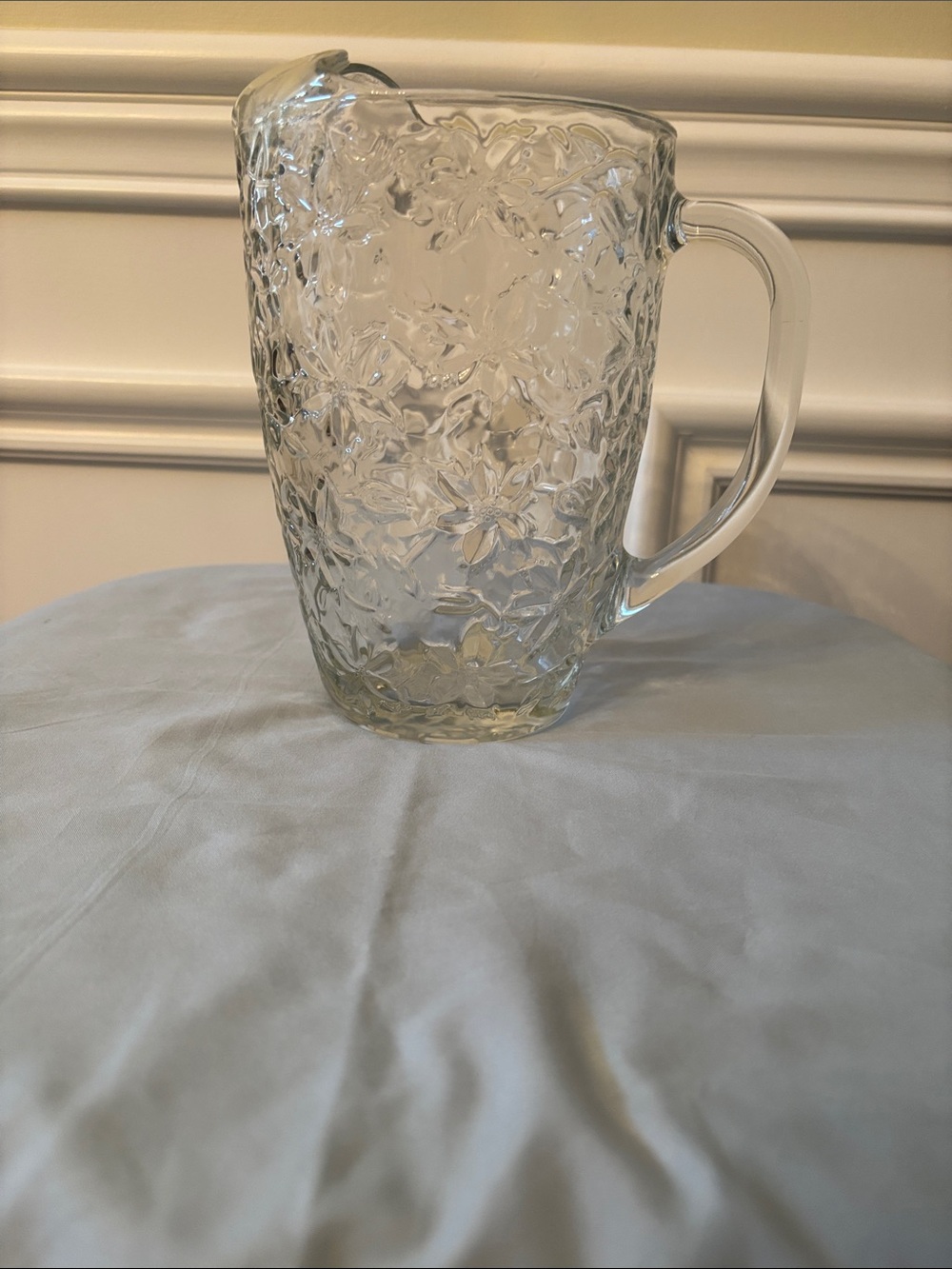Princess House (Fantasia) Clear Textured Glass Pitcher